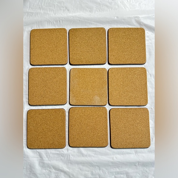 Pottery Barn Set of 9 Santa Reindeer Cork Backed Coasters - Picture 7 of 7